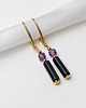 kolczyki z kamieniami Kolczyki pozłacane - Czarny Turmalin, Ametyst 3