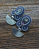kolczyki soutache Małe, granatowe kolczyki soutache z ważką 2