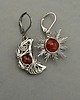 kolczyki wire wrapping Asymetryczne kolczyki księżyc i słońce karneol wire wrapping 2