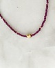 chokery Naszyjnik Choker z granatem i pozłacanym sercem 2