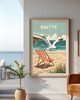 plakaty PLAKAT retro Morze BAŁTYCKIE ilustracja  plaża morski Bałtyk 1