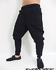 spodnie męskie Męskie czarne dresowe baggy wstawki pikowane 3