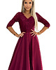 sukienki maxi damskie 309-9 AMBER elegancka koronkowa długa suknia BORDOWA 7