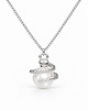 złote naszyjniki Wąż z białą perłą- naszyjnik srebro 925, złoto 24K, różowe złoto 18K 1