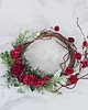 wianki bożonarodzeniowe Fantazyjny asymetryczny wianek czerwień (26cm) 5