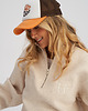 czapki damskie Kolorowa czapka TRUCKERKA brązowo - pomarańczowa 2