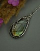 wisiory Duży wisior kolorowy labradoryt wire wrapping 1