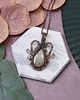 wisiory Miedziany wisiorek wire wrapping z obsydianem #464 2