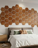 dekoracje - na ścianę Panel Ścienny Drewniany Heksagon MAHOŃ Geometryczny Lamel Heksagon Dekor 3