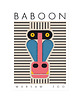 plakaty Pawian, Baboon, Zoo Warszawa, Plakat, EN 2