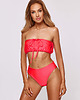 stroje kąpielowe i kostiumy kąpielowe damskie Komplet bikini koralowy top bandeau z wiązaniem Manila 6