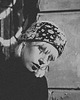 apaszki Vintage chusta w czerni, bieli i srebrze 3