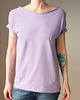 t-shirt damskie Lawendowy Oversize Bez Nadruku 1
