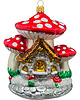 bombki Ręcznie malowana bombka szklana domek pod czerwonymi muchomorami 4