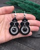 kolczyki soutache Kolczyki sutasz srebrno czarne z kryształkami Gracia 1
