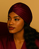 opaski do włosów LE SILQUE Jedwabny turban na włosy  - BURGUNDY 2