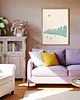 plakaty Plakat Narciarze na stoku - panorama z górskimi szczytami 1