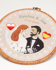 Ślub - inne Haft ślubny w tamborku 20 cm, indywidualna pamiątka ślubna, rocznicowa 4