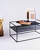meble - stoły i stoliki - stoliki kawowe Stolik kawowy MATRIX METAL 100x60 - czarny metalowy siatka 2