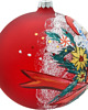 ozdoby choinkowe Bombka okrągła czerwona: Święty Mikołaj w świątecznym wieńcu 2