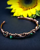 bransoletki wire wrapping Miedziana bransoleta mankietowa z agatami 4