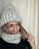 czapki damskie Czapka Puffy melanż wełna peruwiańska 1