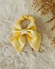 gumki do włosów Gumka jedwabna, scrunchie, frotka z kokardą cytrynowa aura 1