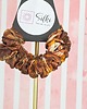 gumki do włosów XS mini mała gumka dla dzieci do włosów jedwab naturalny scrunchie brązowe 1