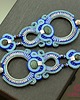 kolczyki soutache Bardzo długie niebieskie kolczyki sutasz 3