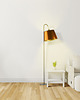 lampy podłogowe Industrialna lampa stojąca do salonu z miedzianym kloszem TALLIN MIRROR 1