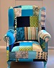 fotele Fotel Uszak Blue Patchwork Juicy Colors 1