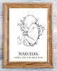 obrazy i plakaty do pokoju dziecięcego METRYCZKA PLAKAT LINE ART, SZKIC  Nr 1 3