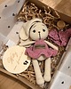 przytulanki dla niemowląt i dzieci Gift box dla dziewczynki, króliczek maskotka na szydełku, prezent dla dziecka 1