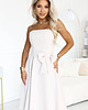 sukienki midi damskie 692-2 NAYA elegancka gorsetowa sukienka midi z kokardą - jasny beż 6