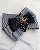 broszki Brosza Black & White z efektowym kwiatem w kropeczki New 1