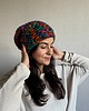 czapki damskie Kolorowa duża czapka beanie z wełną i alpaką 1