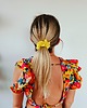 gumki do włosów Gumka jedwabna, scrunchie, frotka cytrynowa aura MIDI 2