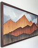 obrazy Obraz z drewna. Pejzaż górski. Mozaika drewniana dekoracja na ścianę 4