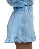 szorty damskie Szorty bawełniane z falbanką "Candy w kolorze niebieskim 2
