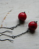 kolczyki wire wrapping Koral na łańcuszku - kolczyki 1