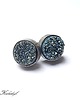 kolczyki wire wrapping brokatowe blue -sztyfty 1