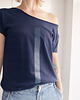 t-shirt damskie Kreska granatowa na granatowym Oversize 1