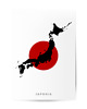 grafiki i ilustracje Mapa plakat - Japonia B2 50x70 cm 1