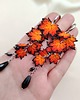 kolczyki z masy plastycznej Kolczyki jesienne z liśćmi klonu handmade 8 cm stal chirurgiczna granat 3