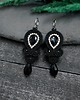 kolczyki soutache Kolczyki sutasz czarne klasyczne z kryształkiem Ana 2