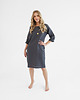 sukienki midi damskie Lniana Sukienka PEONY CHARCOAL 1