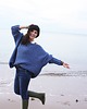 swetry damskie  Sweter handmade oversize  blue z wełną 1