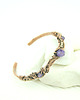 bransoletki wire wrapping Miedziana bransoleta mankietowa z ametystem 1