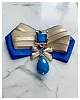 broszki Brosza  z ozdobą w stylu glamour z niebieskimi kamieniami NEW 2