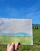 grafiki i ilustracje Akwarela ręcznie malowana oryginalna. Łąka,góry 2